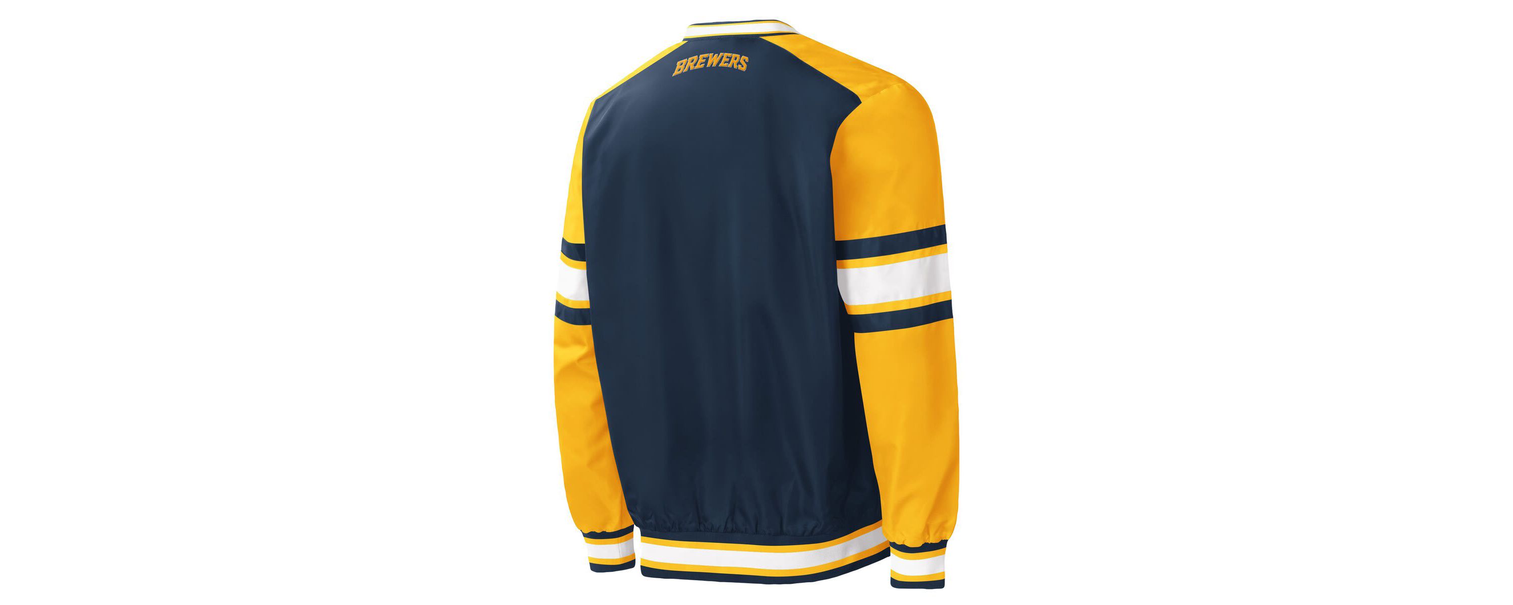 MLB Milwaukee Brewers Yardline V-Neck Pullover Windbreaker