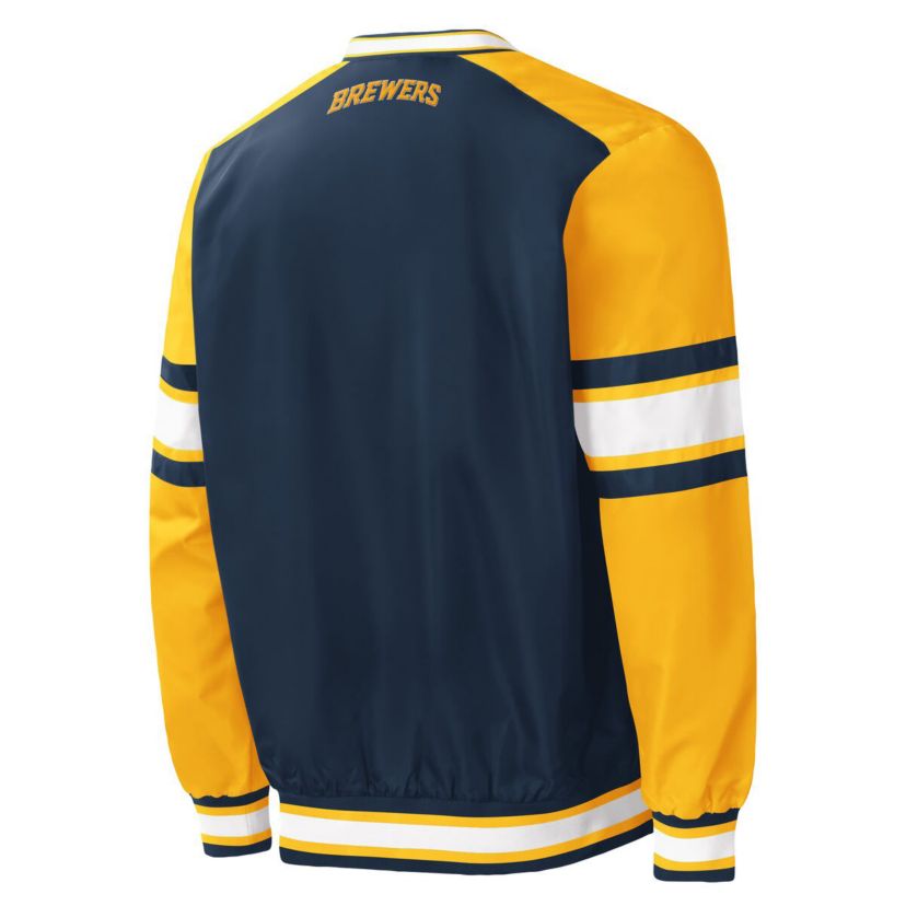 MLB Milwaukee Brewers Yardline V-Neck Pullover Windbreaker
