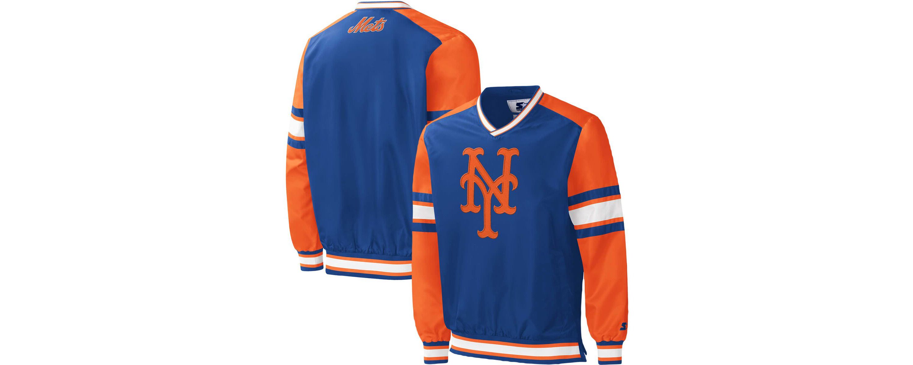 MLB New York Mets Yardline V-Neck Pullover Windbreaker