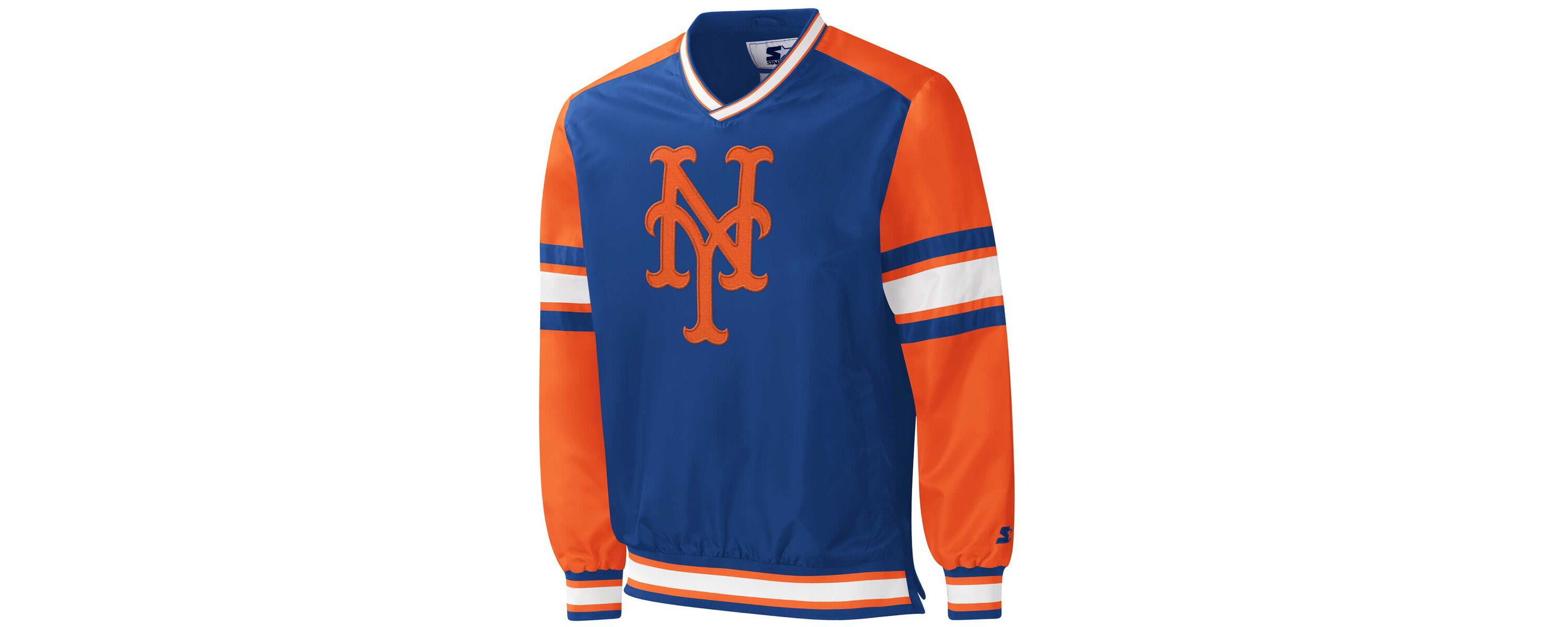 MLB New York Mets Yardline V-Neck Pullover Windbreaker