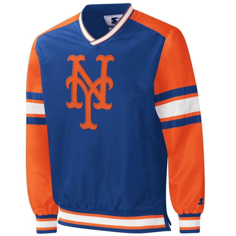 MLB New York Mets Yardline V-Neck Pullover Windbreaker