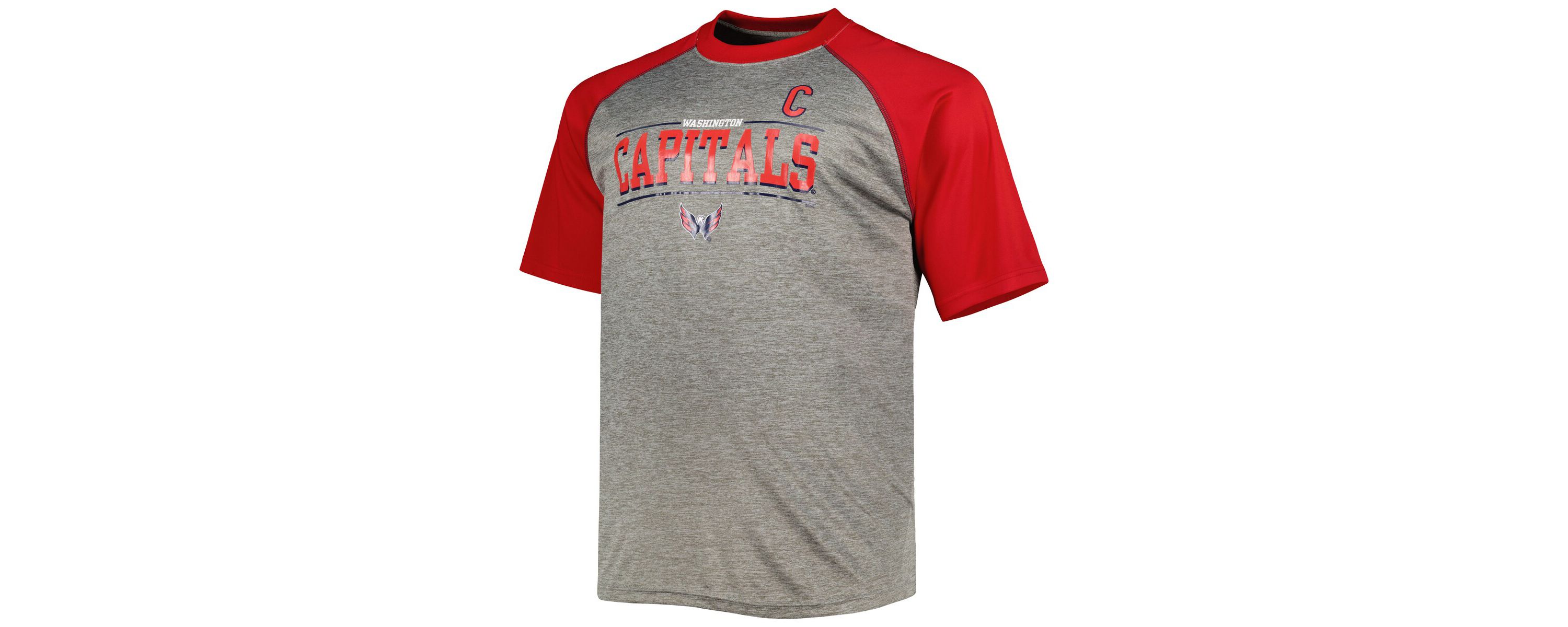 NHL Fanatics Alexander Ovechkin Washington Capitals Big & Tall Captain Patch Contrast Raglan Name & Number T-Shirt