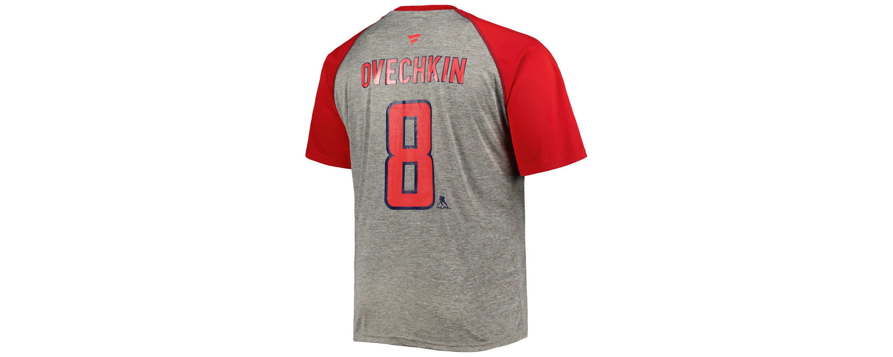 NHL Fanatics Alexander Ovechkin Washington Capitals Big & Tall Captain Patch Contrast Raglan Name & Number T-Shirt