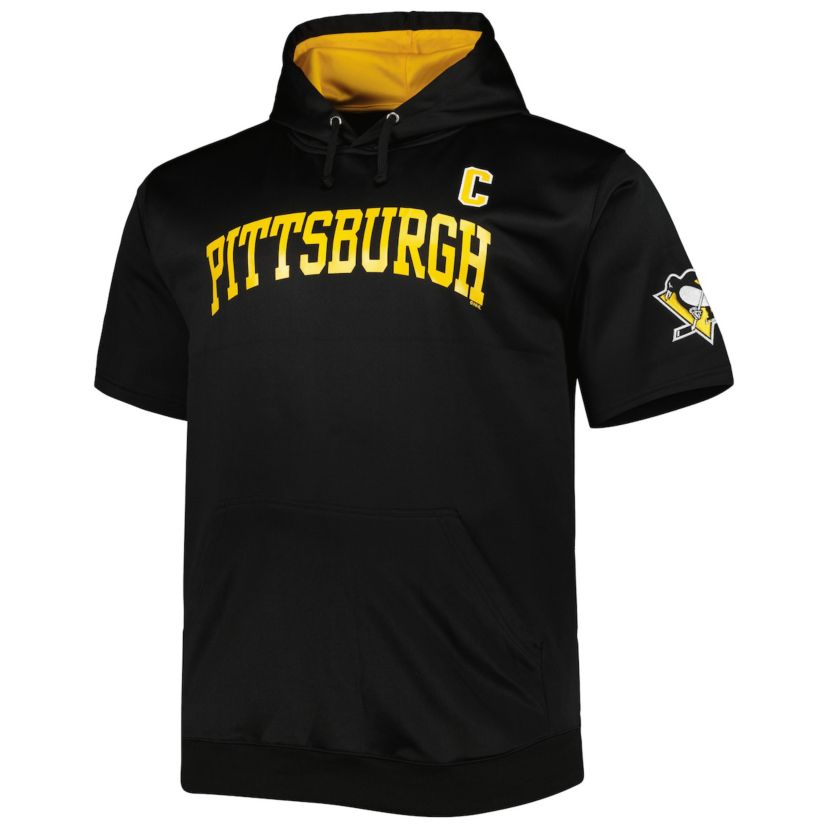 NHL Fanatics Sidney Crosby Pittsburgh Penguins Big & Tall Captain Patch Name & Number Pullover Hoodie