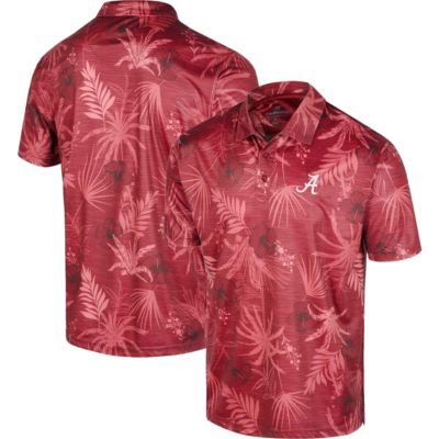 Colosseum Men's Alabama Crimson Tide NCAA Alabama Tide Palms Team Polo, Large