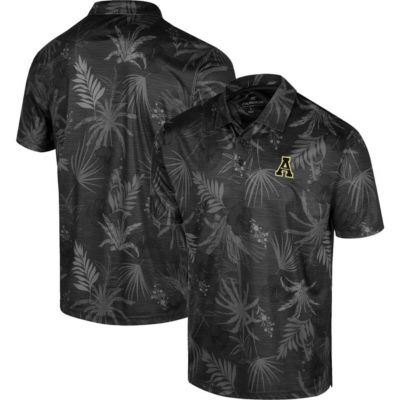 Colosseum Men's NCAA Appalachian State Mountaineers Palms Team Polo, Black, Large