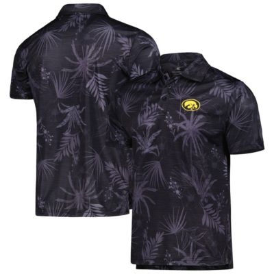 Colosseum Men's NCAA Iowa Hawkeyes Palms Team Polo, Black, Medium