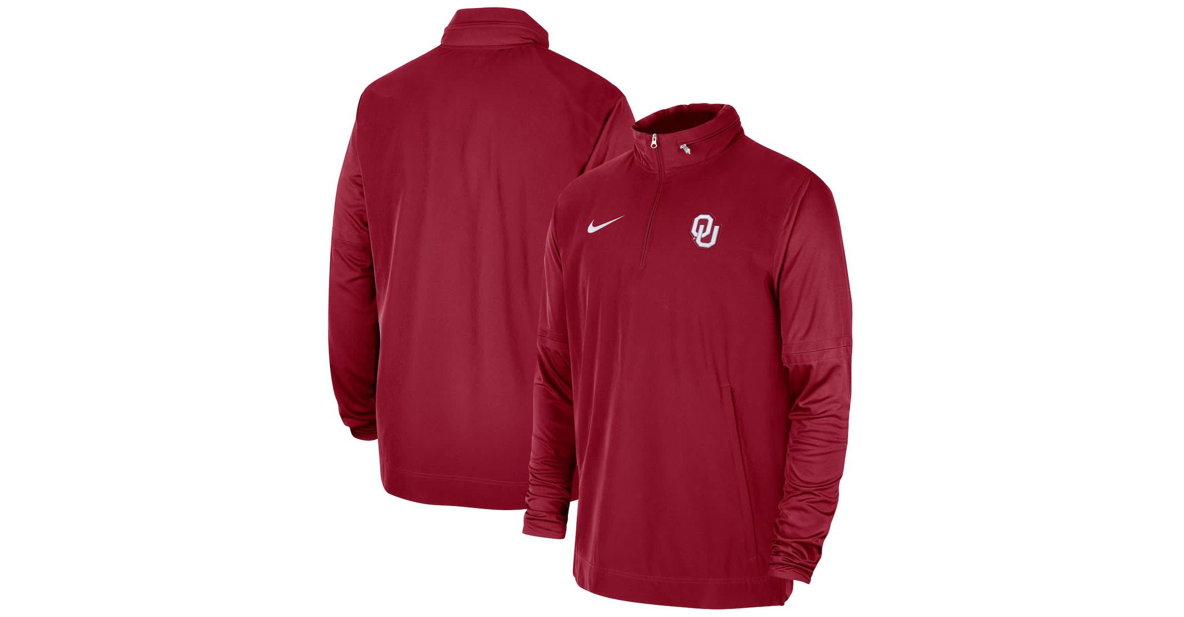 NCAA Nike Oklahoma Sooners 2023 Coach Half-Zip Hooded Jacket