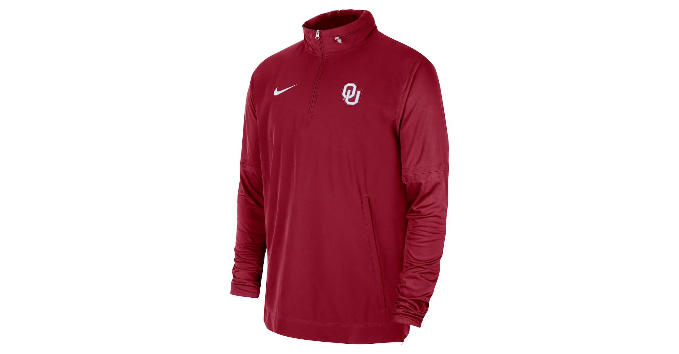 NCAA Nike Oklahoma Sooners 2023 Coach Half-Zip Hooded Jacket