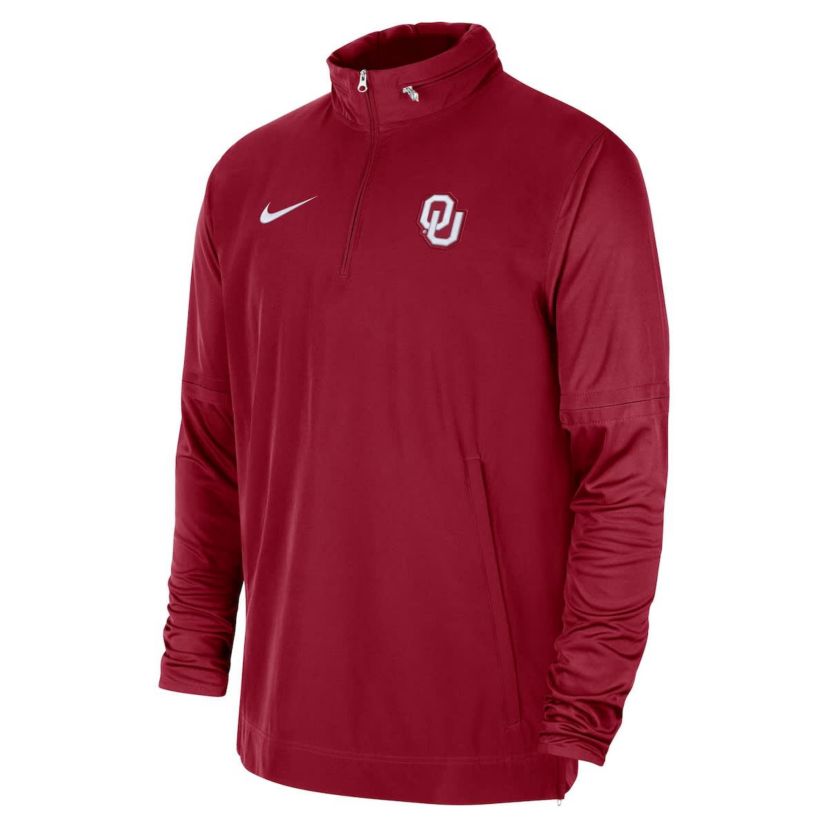 NCAA Nike Oklahoma Sooners 2023 Coach Half-Zip Hooded Jacket