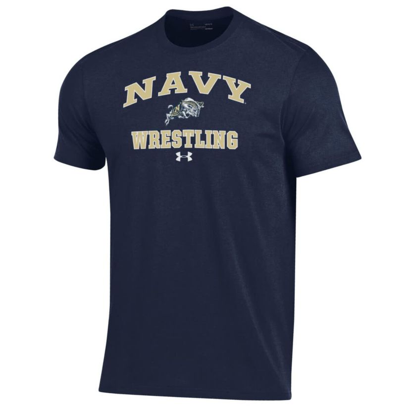 Navy Midshipmen NCAA Under Armour Midshipmen Wrestling Arch Over Performance T-Shirt