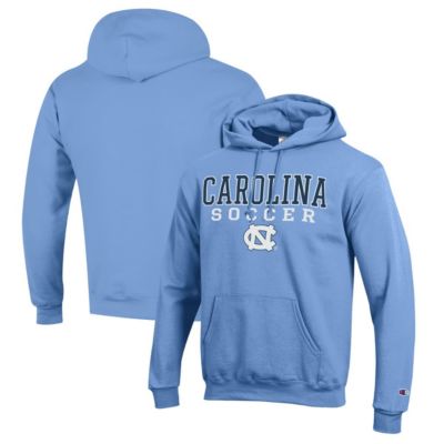 Champion Men's NCAA Carolina North Carolina Tar Heels Soccer Stack Logo Powerblend Pullover Hoodie, Light Blue, 2XL