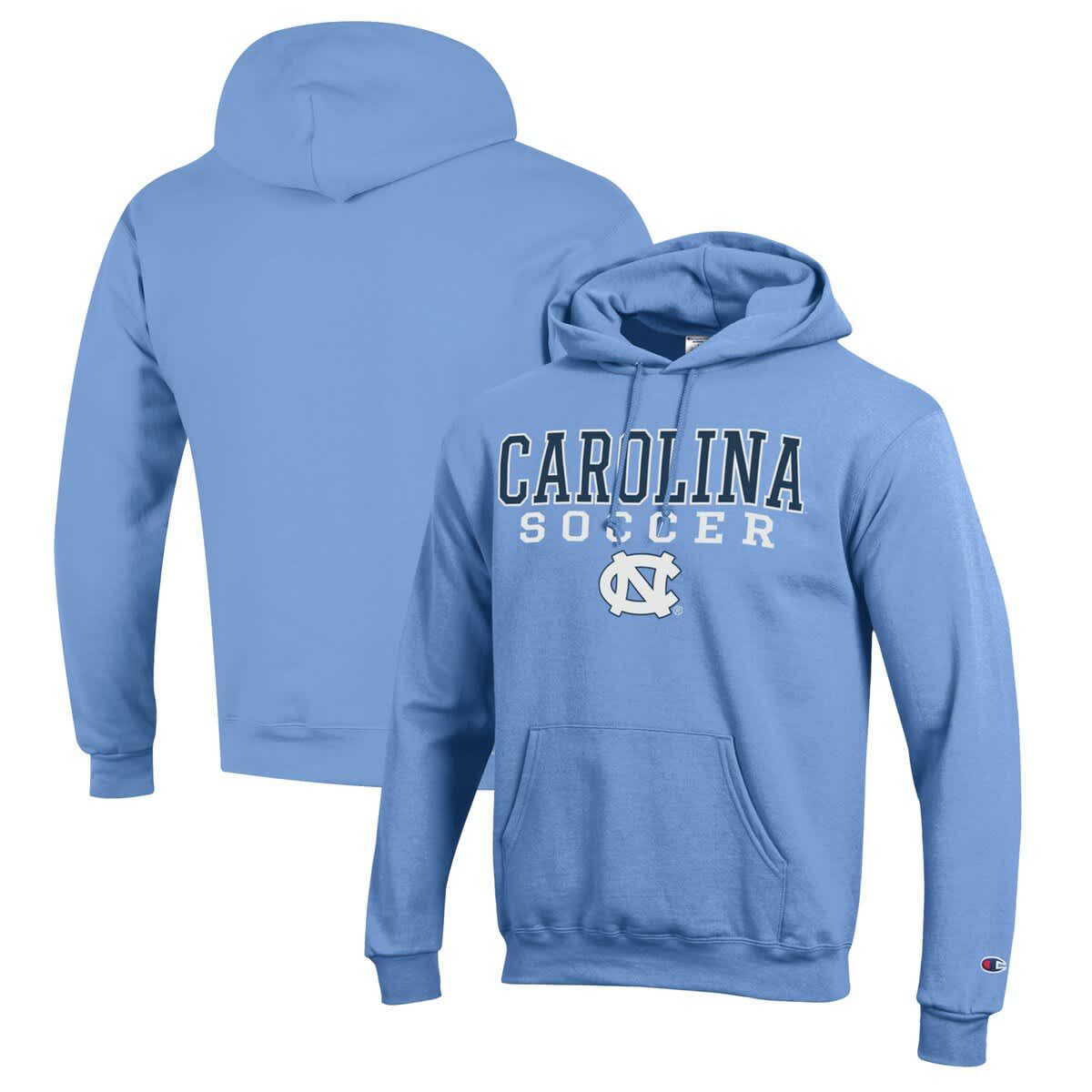 NCAA Carolina North Carolina Tar Heels Soccer Stack Logo Powerblend Pullover Hoodie
