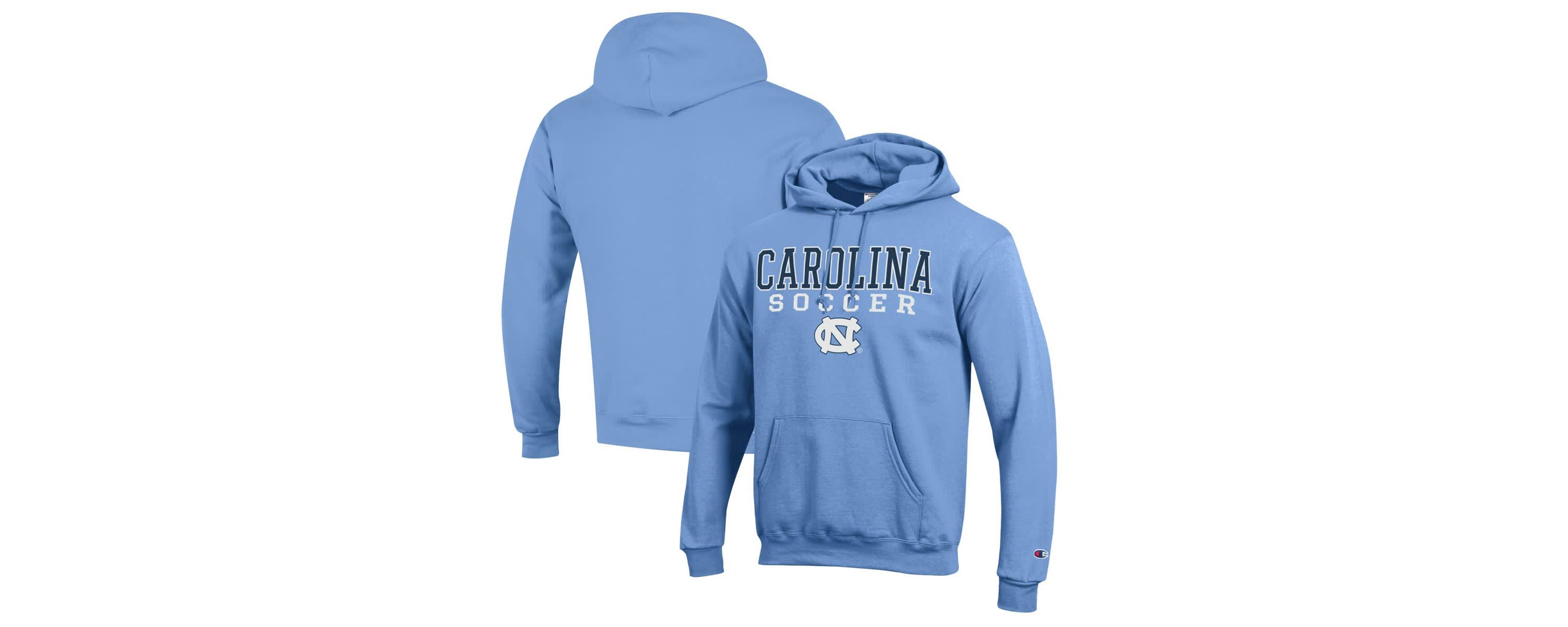 NCAA Carolina North Carolina Tar Heels Soccer Stack Logo Powerblend Pullover Hoodie