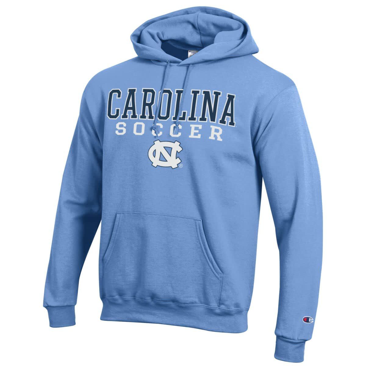 NCAA Carolina North Carolina Tar Heels Soccer Stack Logo Powerblend Pullover Hoodie