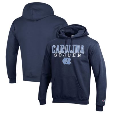 Champion Men's NCAA North Carolina Tar Heels Soccer Stack Logo Powerblend Pullover Hoodie, Navy Blue, 3XL