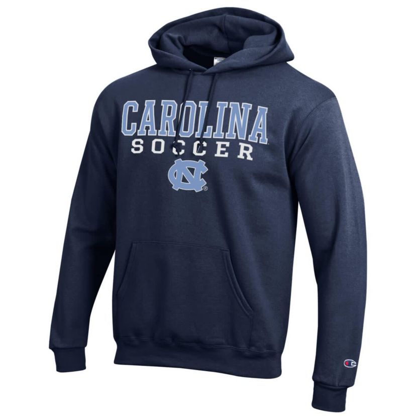 NCAA North Carolina Tar Heels Soccer Stack Logo Powerblend Pullover Hoodie