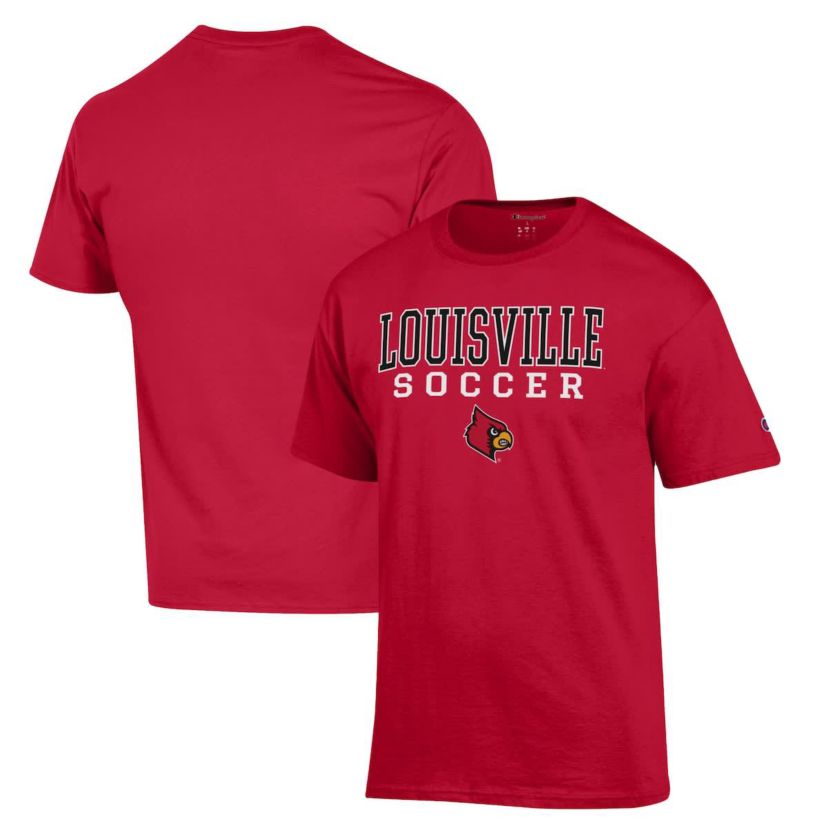 NCAA Louisville Cardinals Soccer Stack Logo T-Shirt