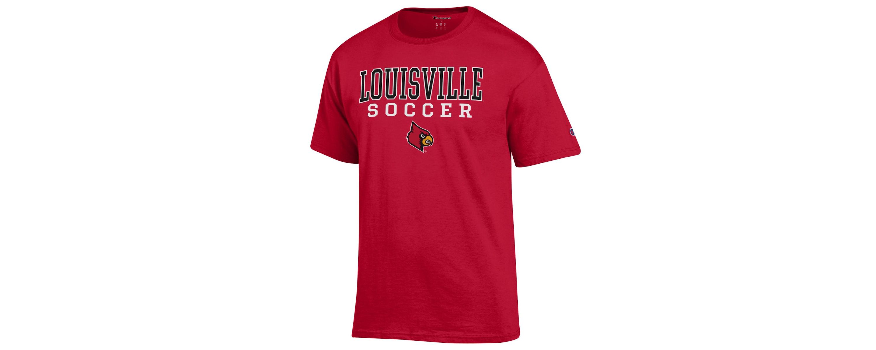 NCAA Louisville Cardinals Soccer Stack Logo T-Shirt
