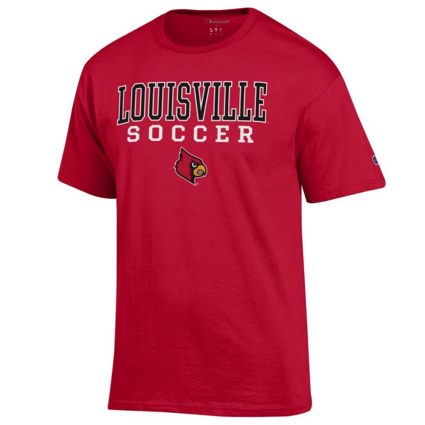NCAA Louisville Cardinals Soccer Stack Logo T-Shirt