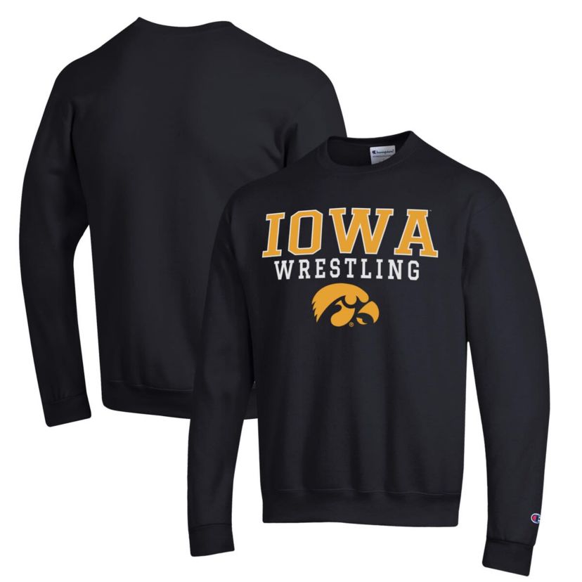 NCAA Iowa Hawkeyes Wrestling Stack Powerblend Pullover Sweatshirt