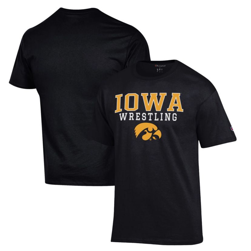 NCAA Iowa Hawkeyes Wrestling Stack Logo T-Shirt