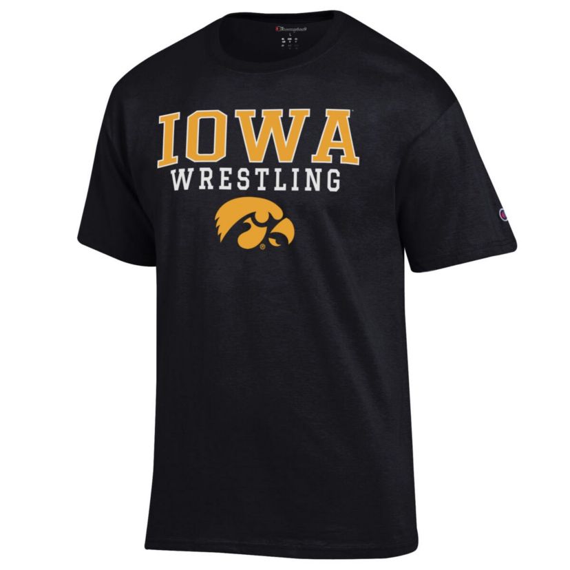 NCAA Iowa Hawkeyes Wrestling Stack Logo T-Shirt