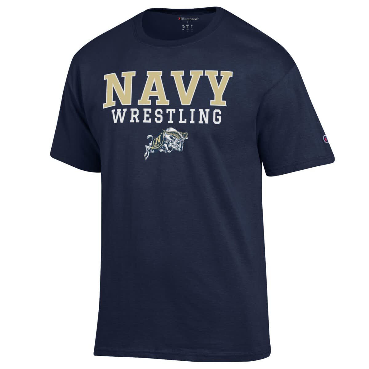 Navy Midshipmen NCAA Midshipmen Wrestling Stack Logo T-Shirt