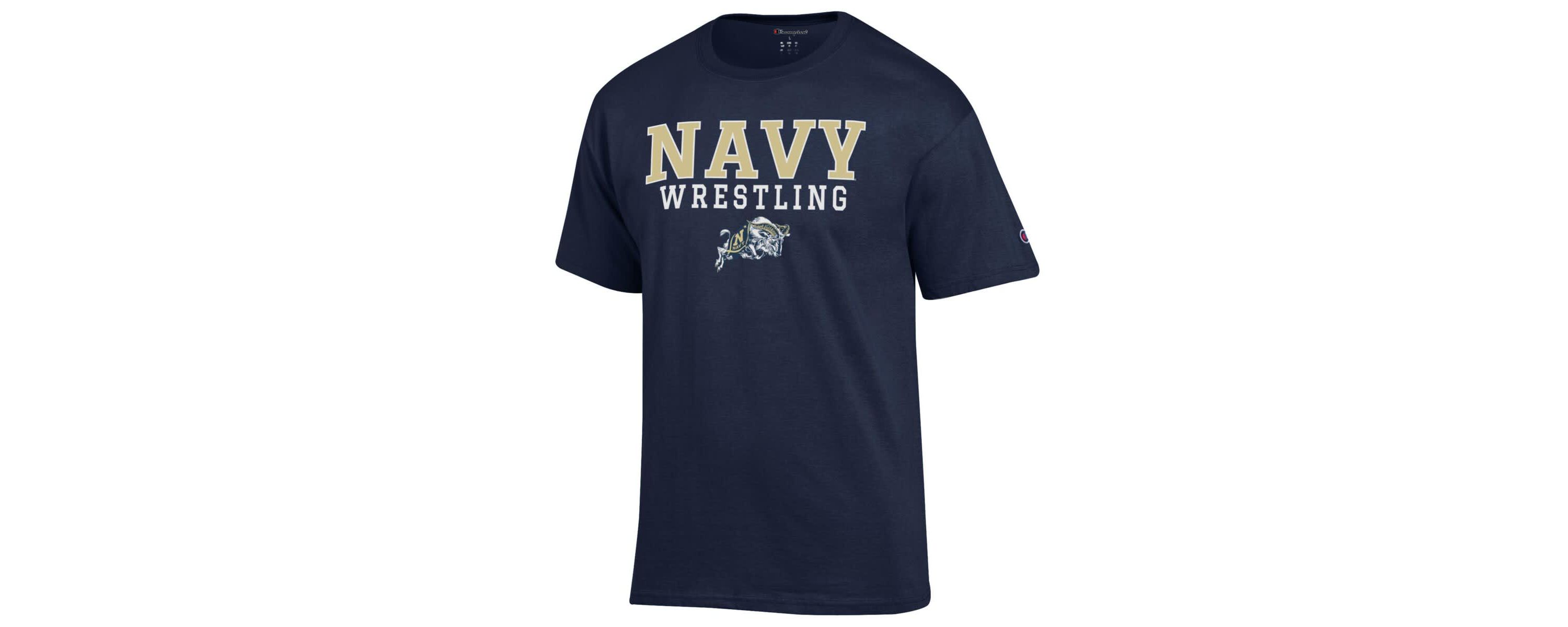 Navy Midshipmen NCAA Midshipmen Wrestling Stack Logo T-Shirt