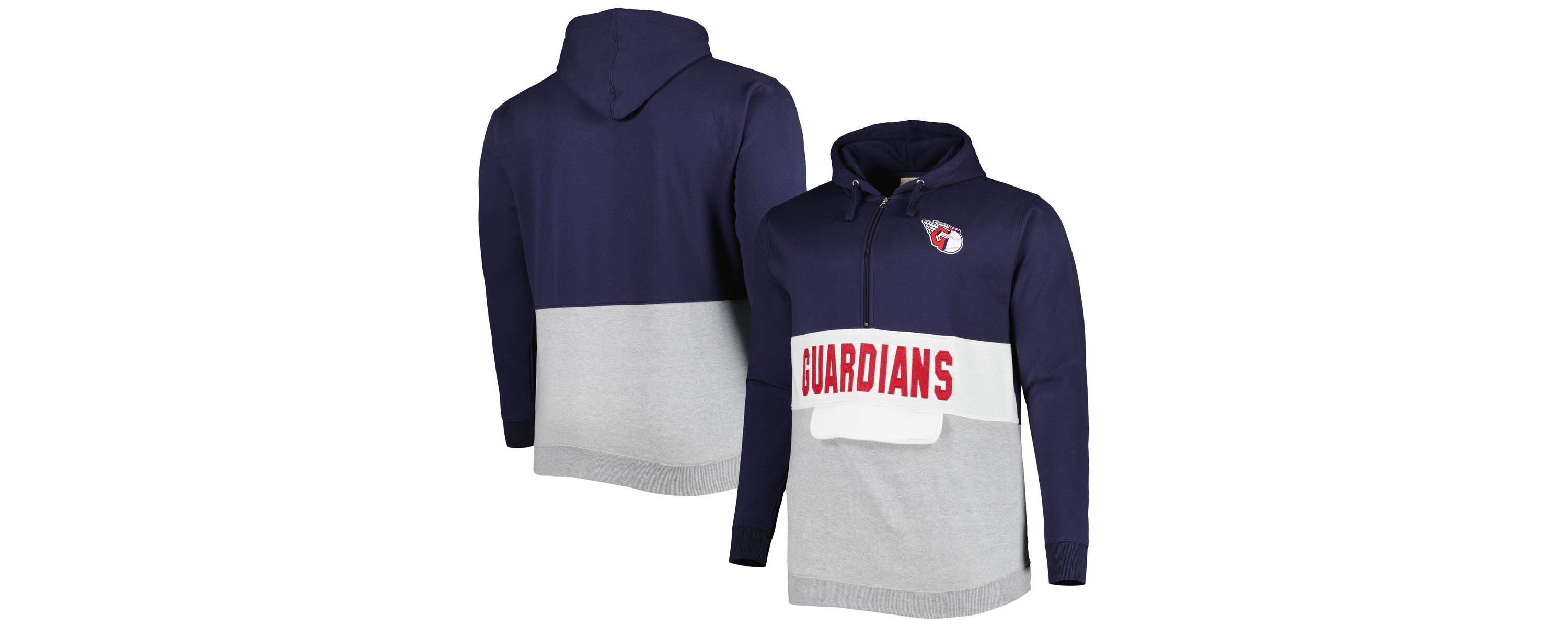MLB Cleveland Guardians Big & Tall Fleece Half-Zip Hoodie