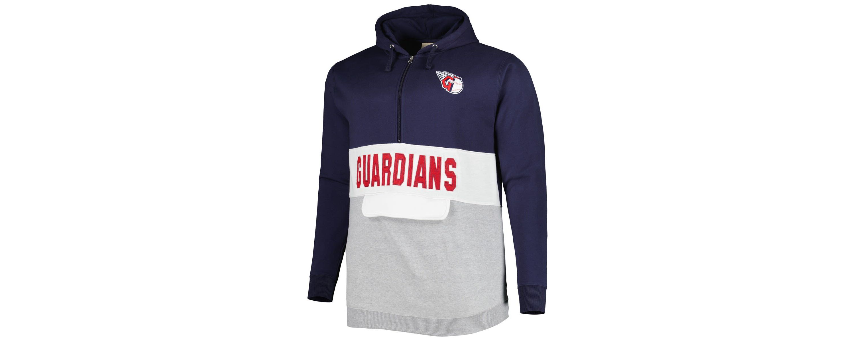 MLB Cleveland Guardians Big & Tall Fleece Half-Zip Hoodie