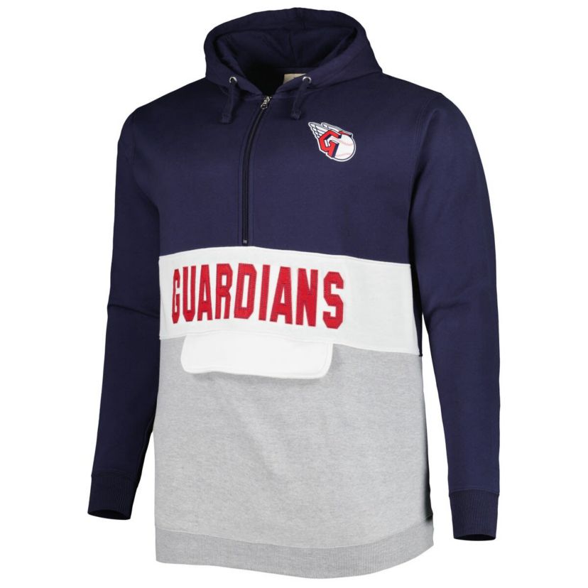 MLB Cleveland Guardians Big & Tall Fleece Half-Zip Hoodie