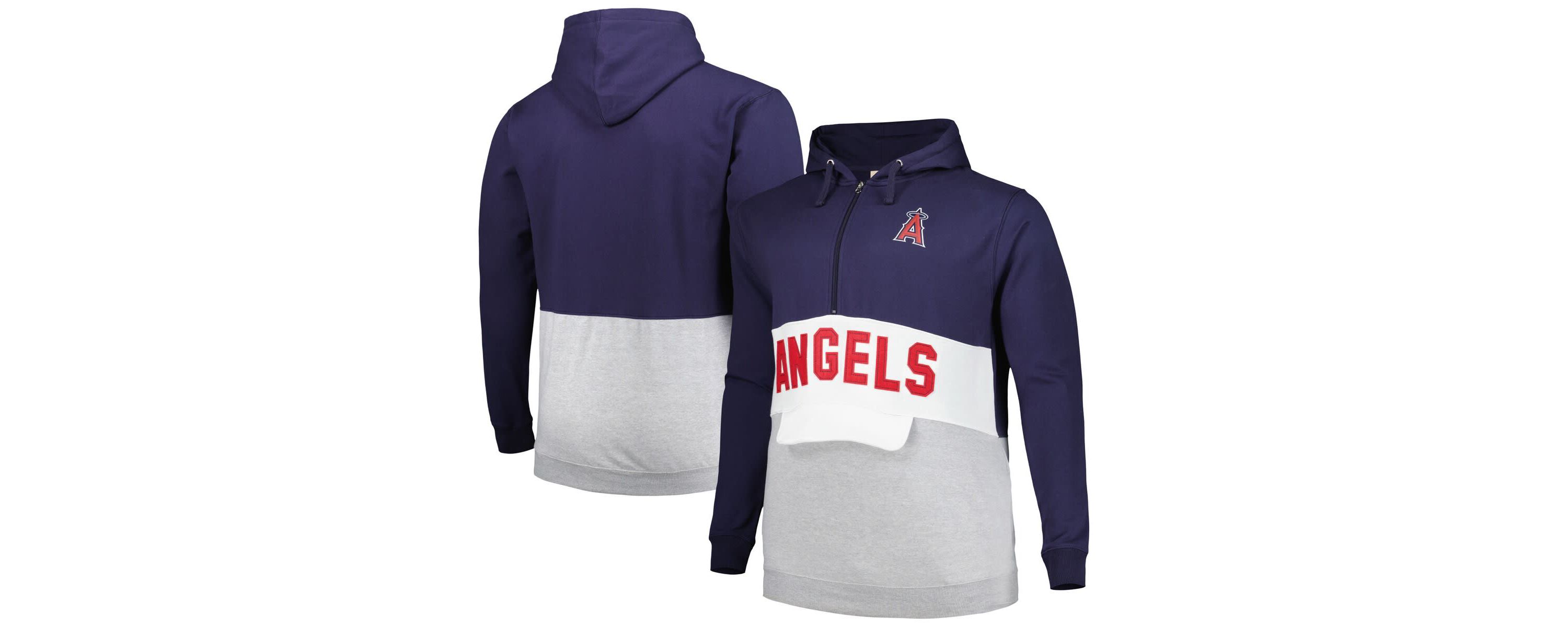 MLB Los Angeles Angels Big & Tall Fleece Half-Zip Hoodie