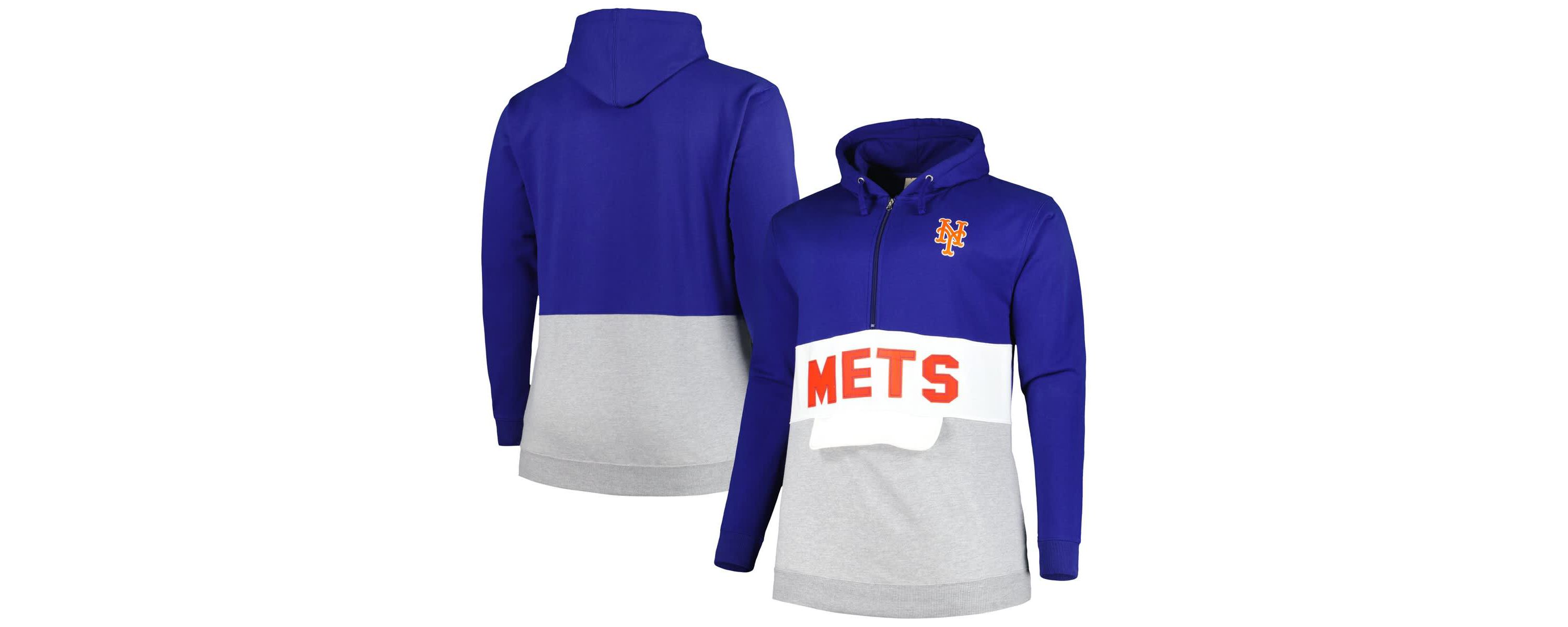 MLB New York Mets Big & Tall Fleece Half-Zip Hoodie