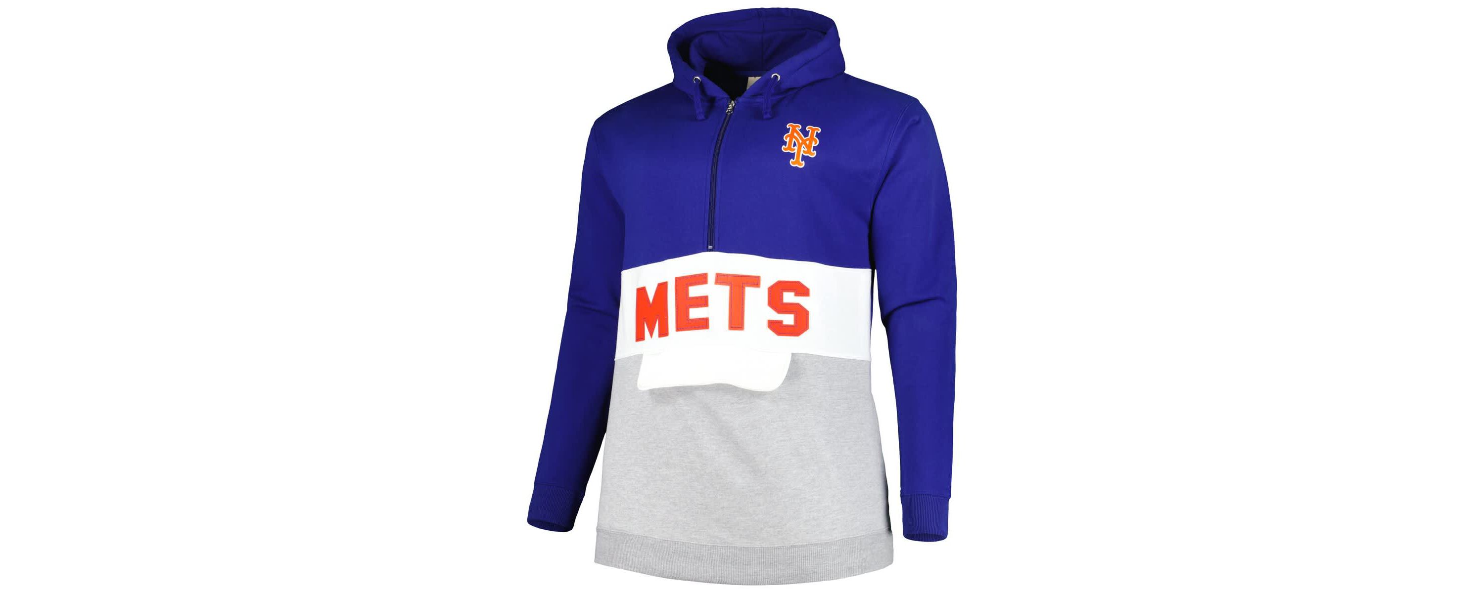 MLB New York Mets Big & Tall Fleece Half-Zip Hoodie