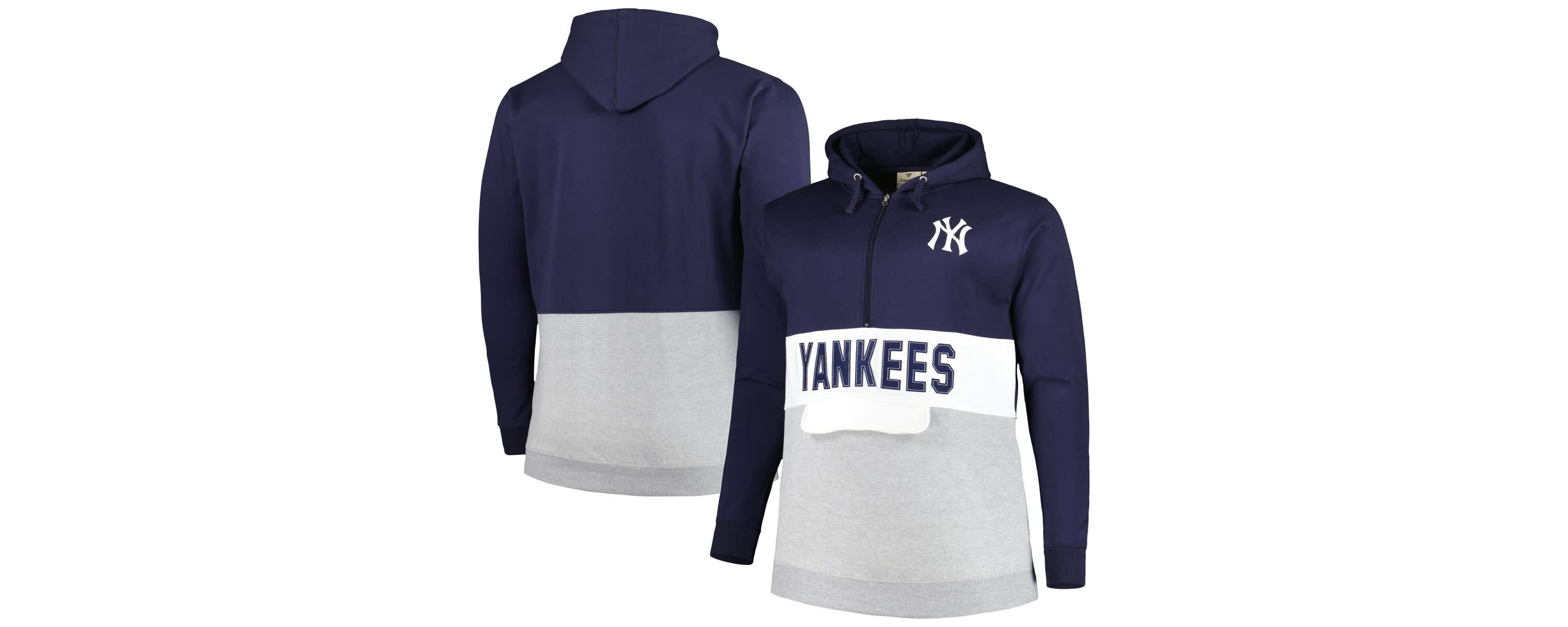 MLB New York Yankees Big & Tall Fleece Half-Zip Hoodie