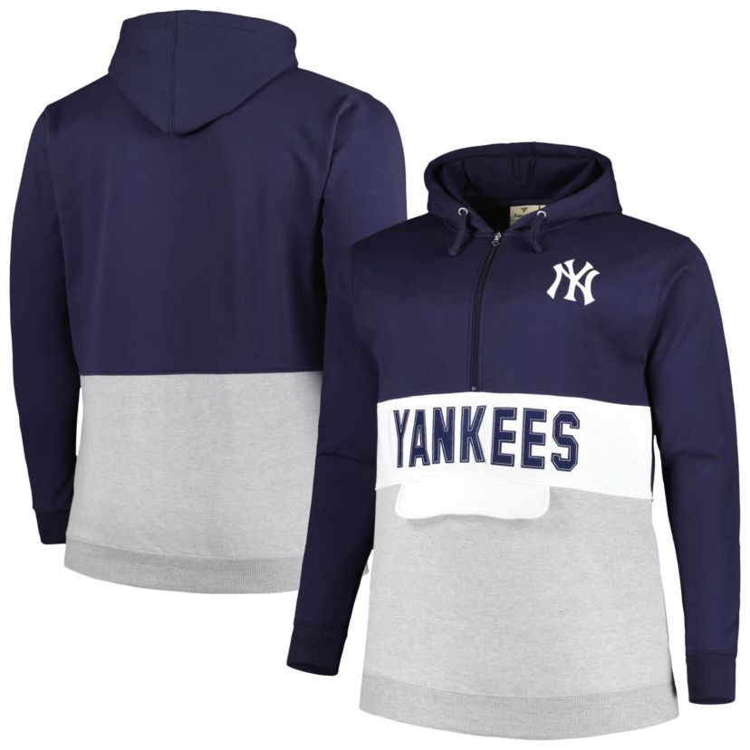MLB New York Yankees Big & Tall Fleece Half-Zip Hoodie