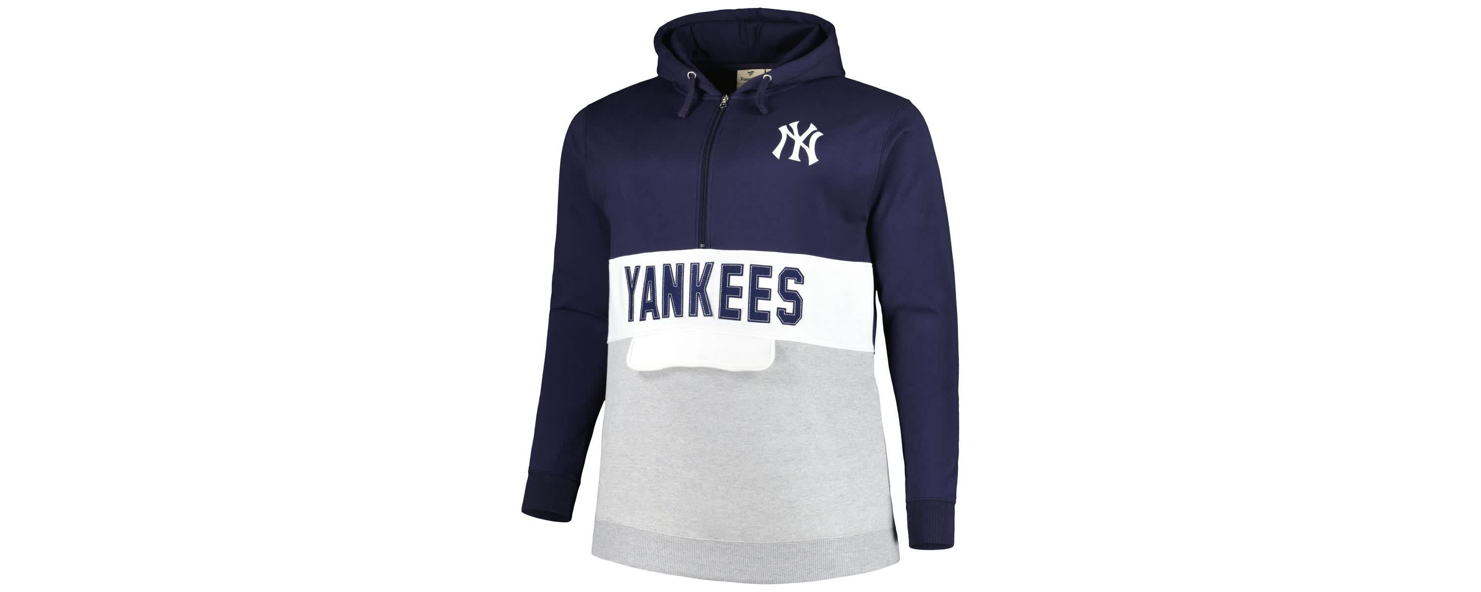 MLB New York Yankees Big & Tall Fleece Half-Zip Hoodie