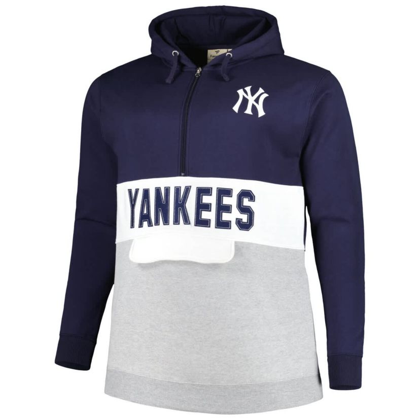 MLB New York Yankees Big & Tall Fleece Half-Zip Hoodie