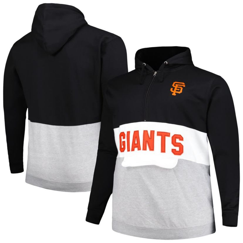 MLB San Francisco Giants Big & Tall Fleece Half-Zip Hoodie