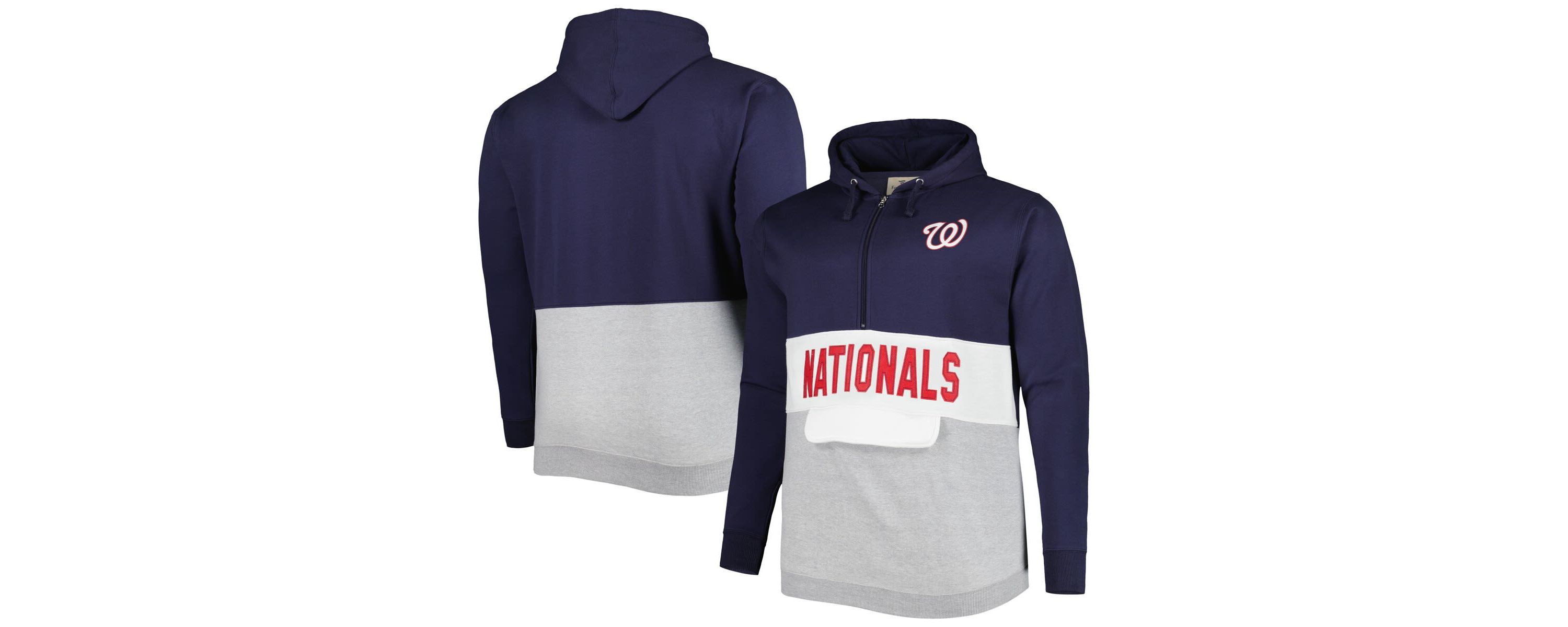 MLB Washington Nationals Big & Tall Fleece Half-Zip Hoodie