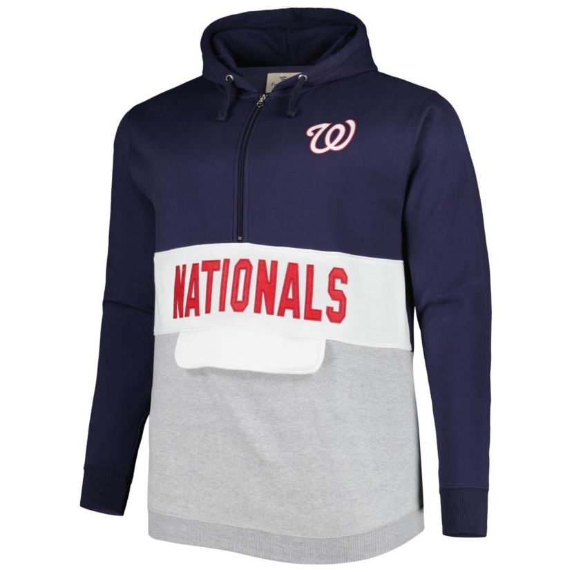 MLB Washington Nationals Big & Tall Fleece Half-Zip Hoodie