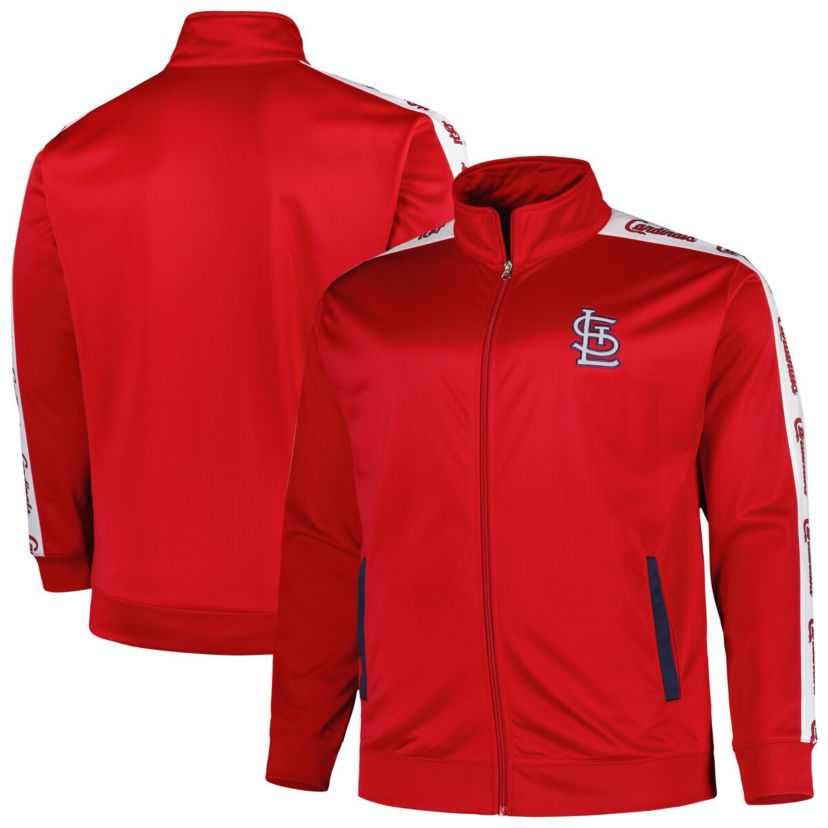 MLB St. Louis Cardinals Big & Tall Tricot Track Full-Zip Jacket