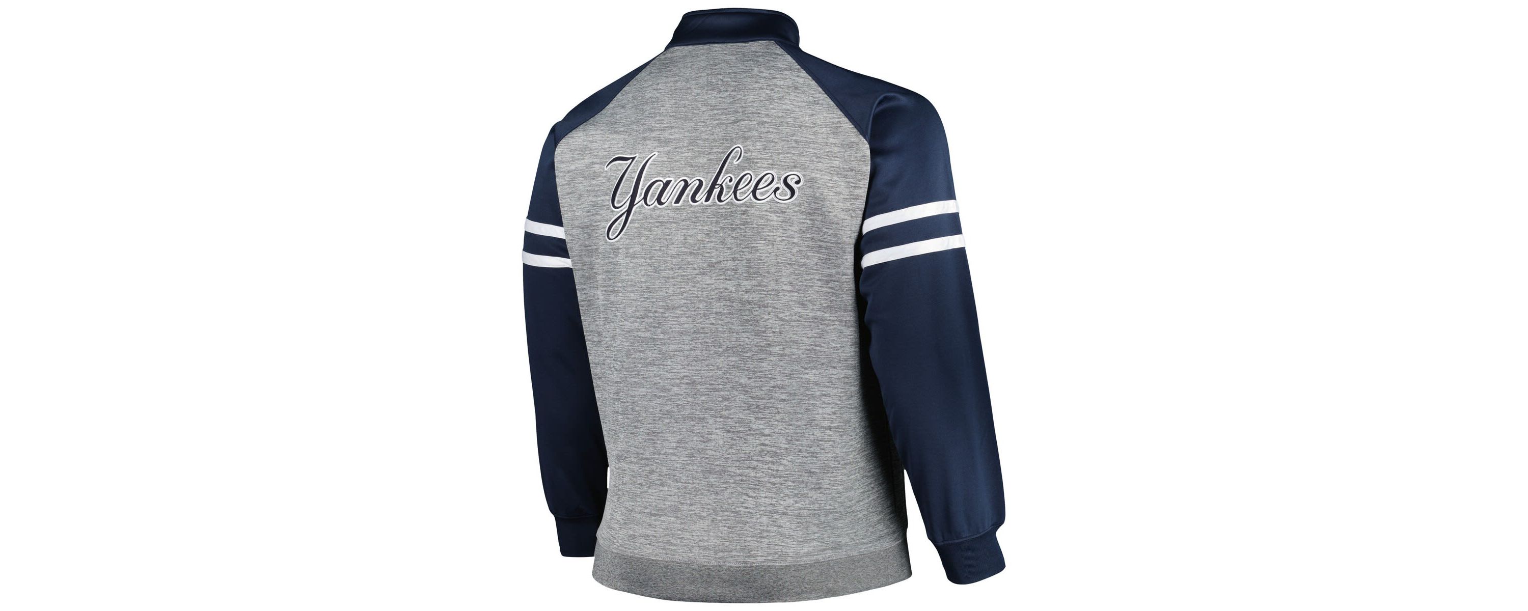 MLB Navy/Heather New York Yankees Big & Tall Raglan Full-Zip Track Jacket