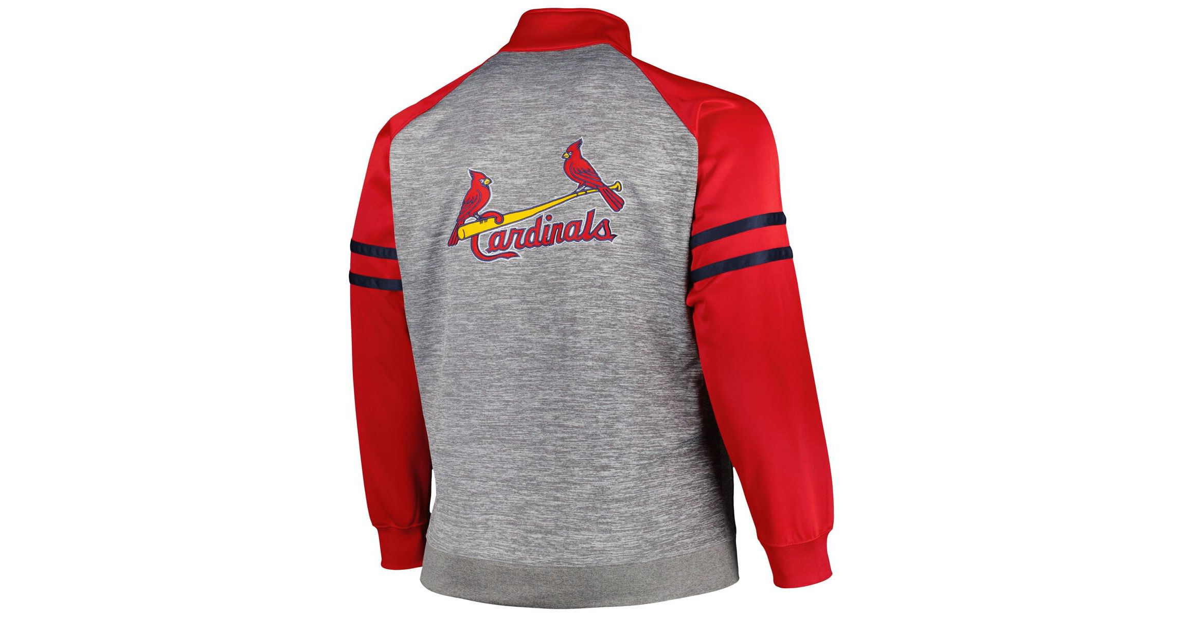 MLB Red/Heather St. Louis Cardinals Big & Tall Raglan Full-Zip Track Jacket