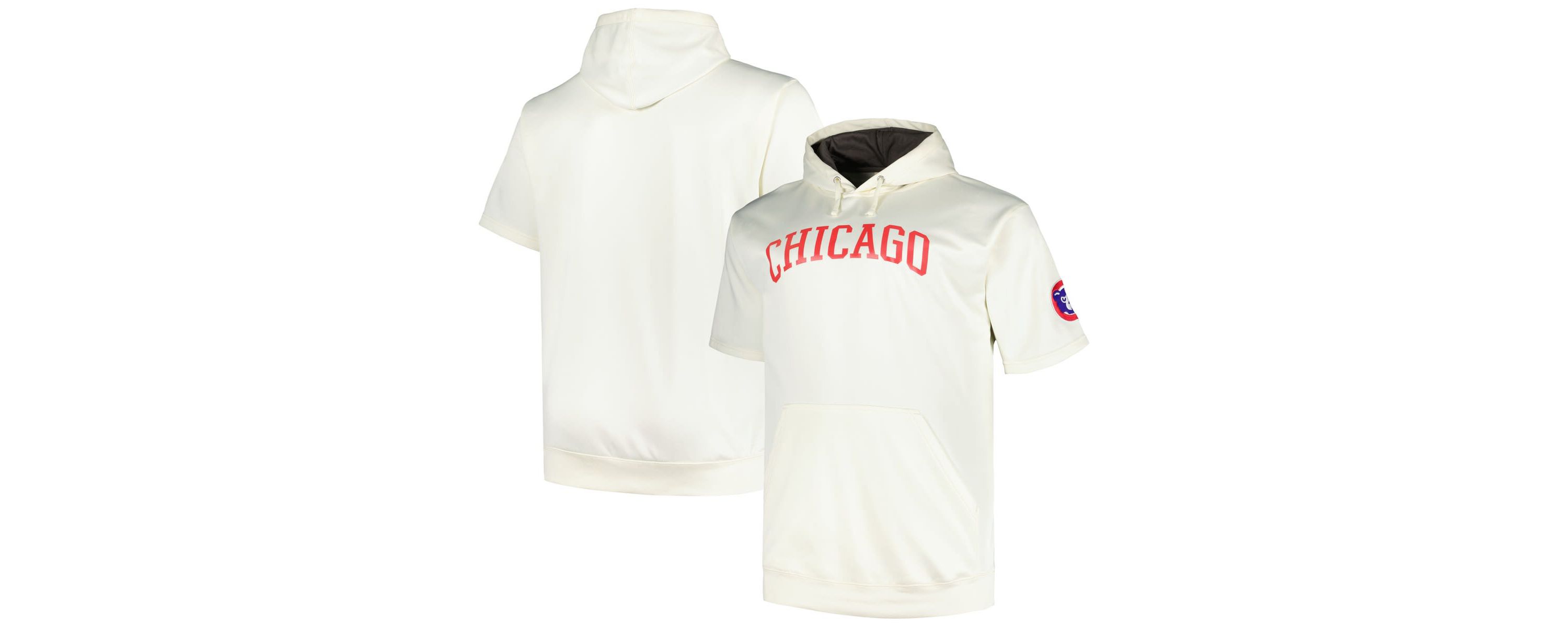 MLB Chicago Cubs Big & Tall Contrast Short Sleeve Pullover Hoodie