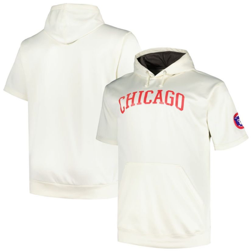 MLB Chicago Cubs Big & Tall Contrast Short Sleeve Pullover Hoodie