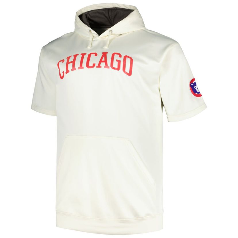 MLB Chicago Cubs Big & Tall Contrast Short Sleeve Pullover Hoodie