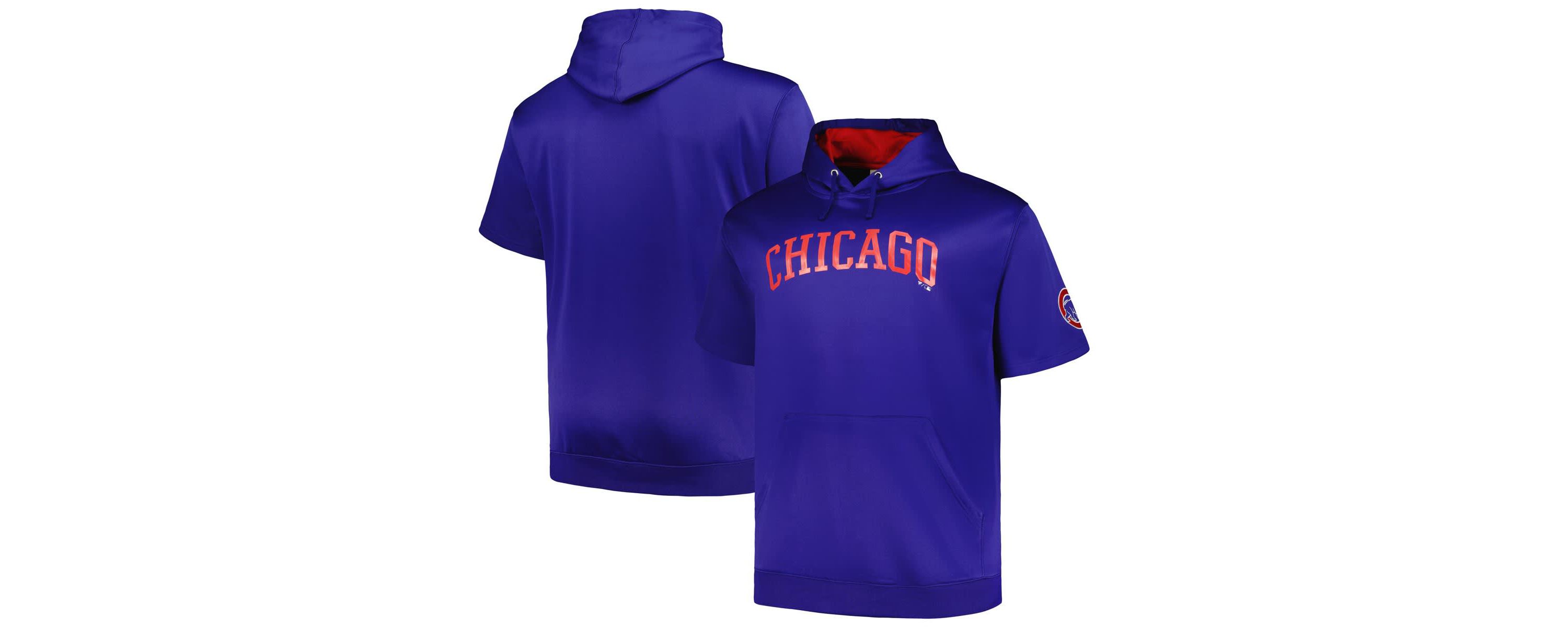 MLB Chicago Cubs Big & Tall Contrast Short Sleeve Pullover Hoodie