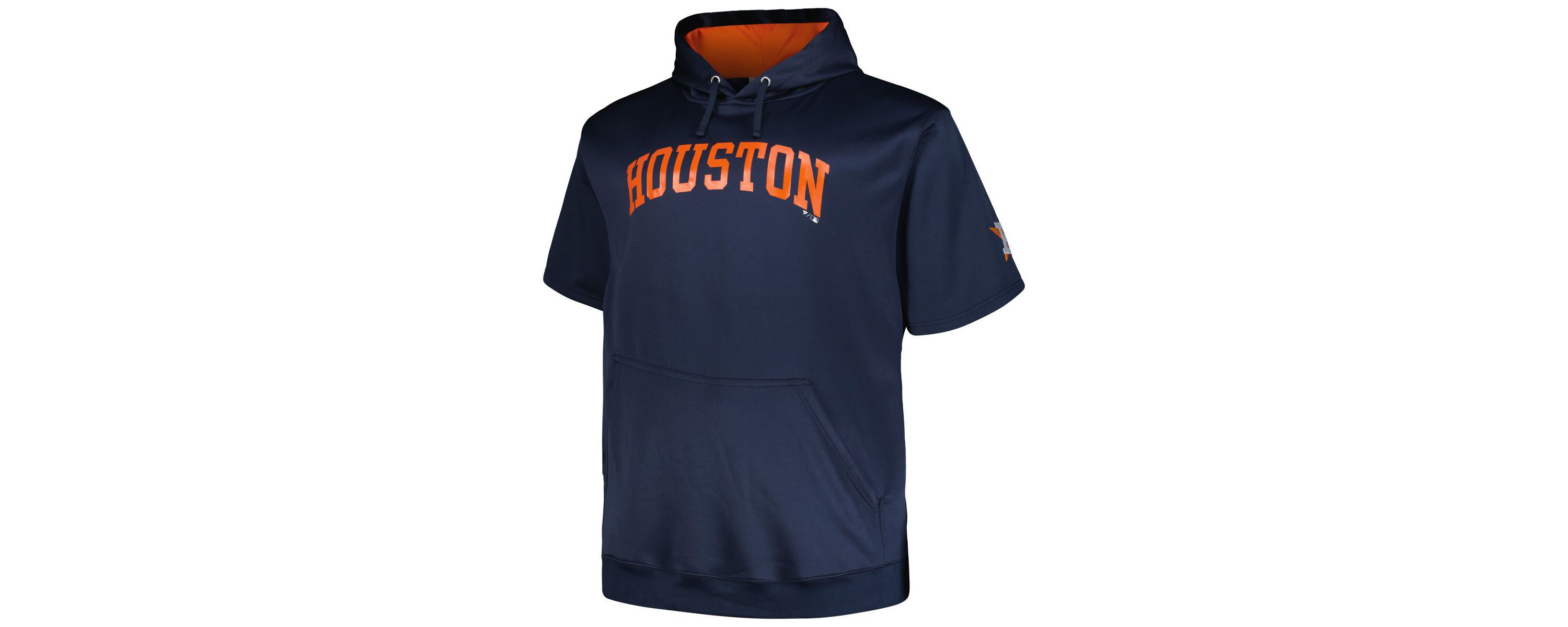 MLB Houston Astros Big & Tall Contrast Short Sleeve Pullover Hoodie